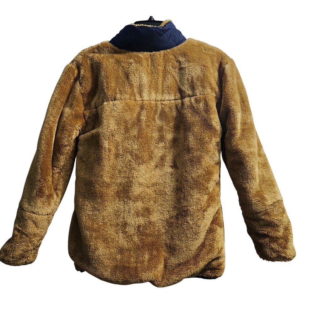 Tommy Bahama Kids Faux Fur Jacket Full Zip Pockets XL (14) Brown‎ Blue - Picture 4 of 12